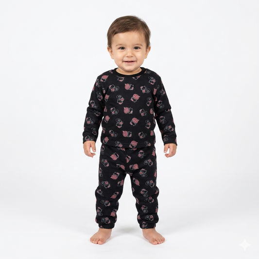 Cartoon Printed Full Sleeve Pant Cordset (7year to 8year)
