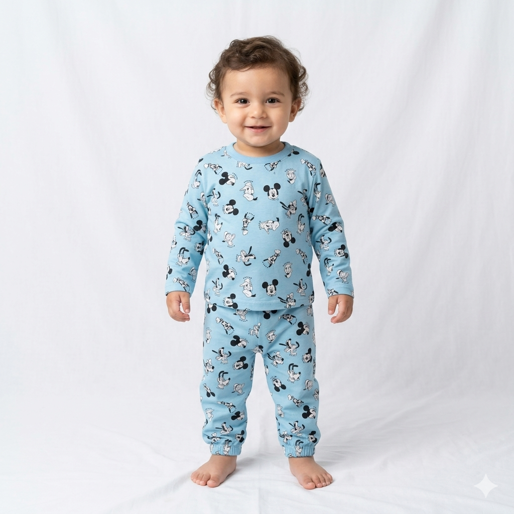 Cartoon Print Full Sleeve Pant Cordset (1year to 2year)
