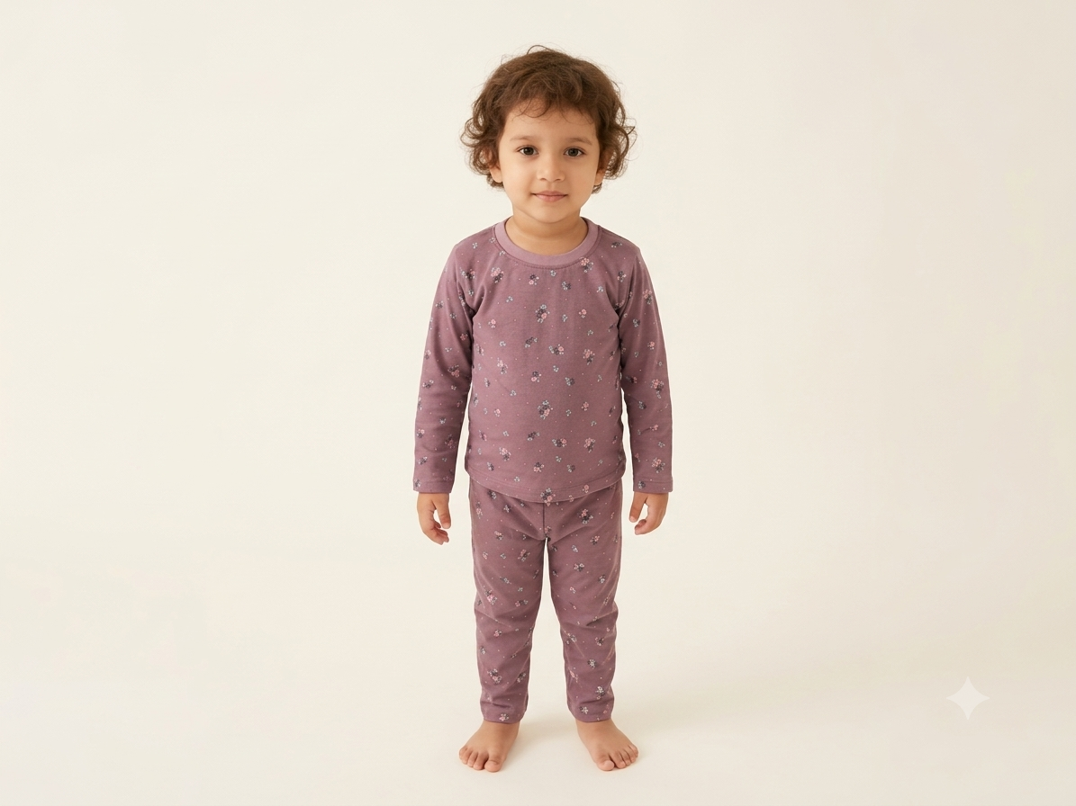 Little flowers Full Sleeve Print Pant Set (3year to 4year)