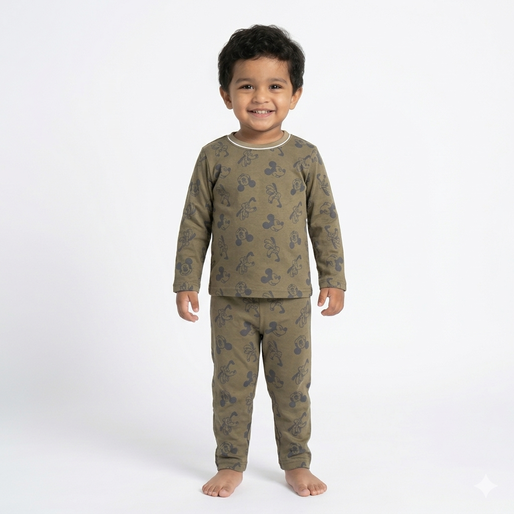Mikey Mouse Printed Full Sleeve Pant Cordset (5year to 6year)