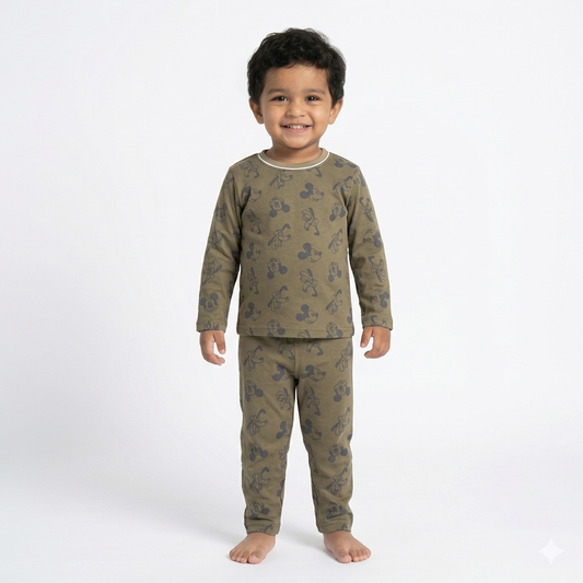 Mikey Mouse Printed Full Sleeve Pant Cordset (5year to 6year)