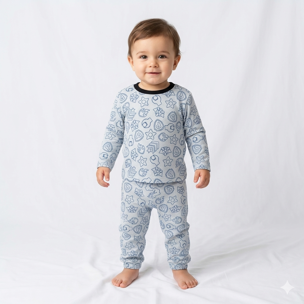 Cute Print Full Sleeve Pant Cordset (2year to 3year)