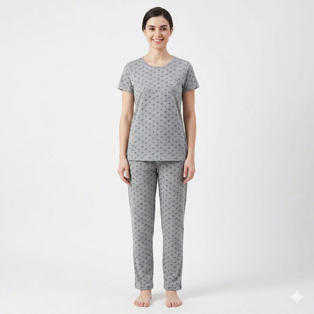 Grey Flower Pyjamas