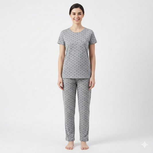 Grey Flower Pyjamas