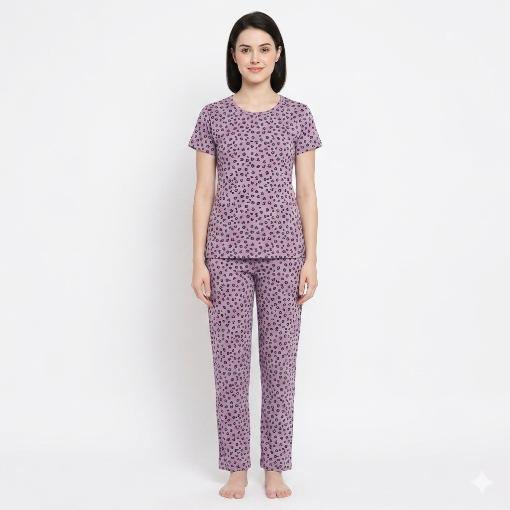 Violet Cheetah Print Pyjamas