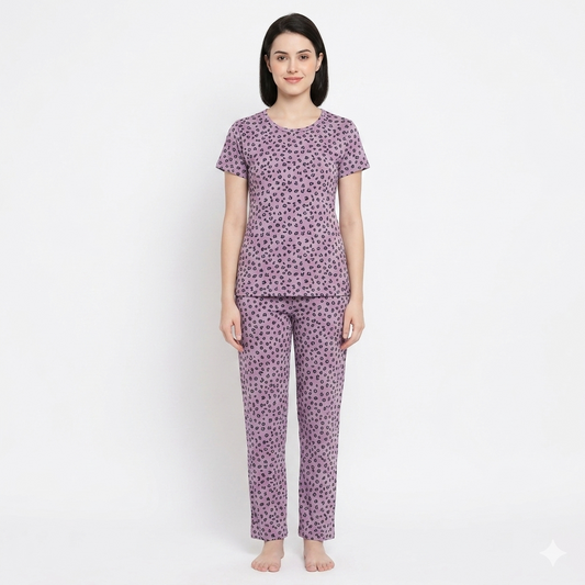 Violet Cheetah Print Pyjamas